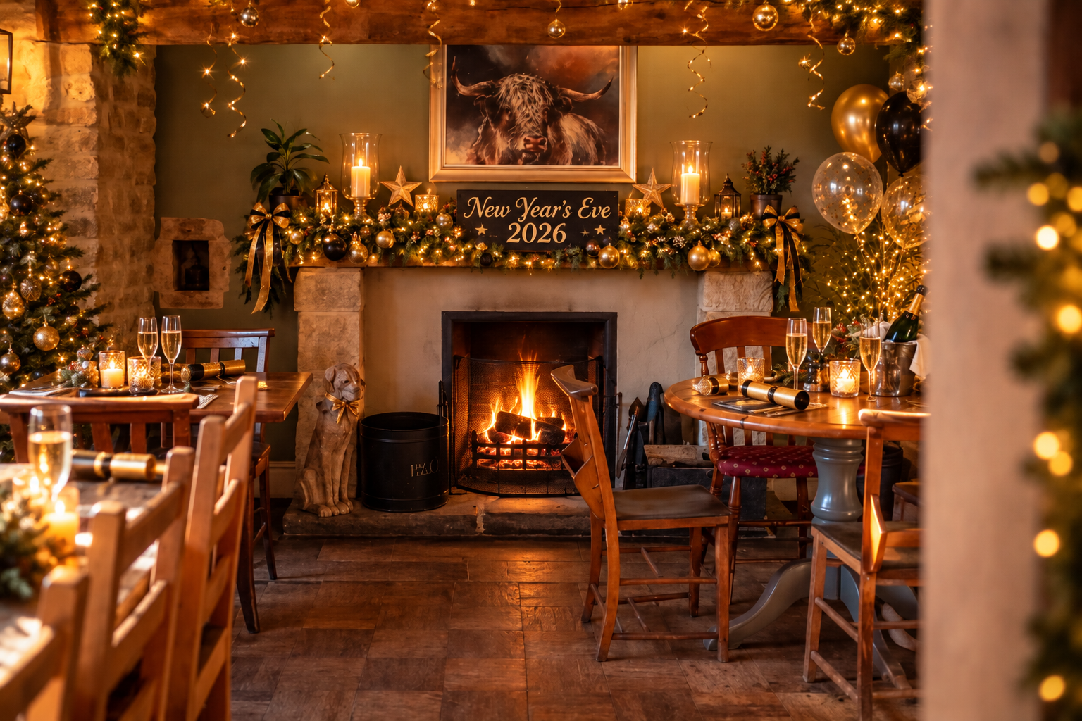 Rustic New Year’s Eve by the Fire